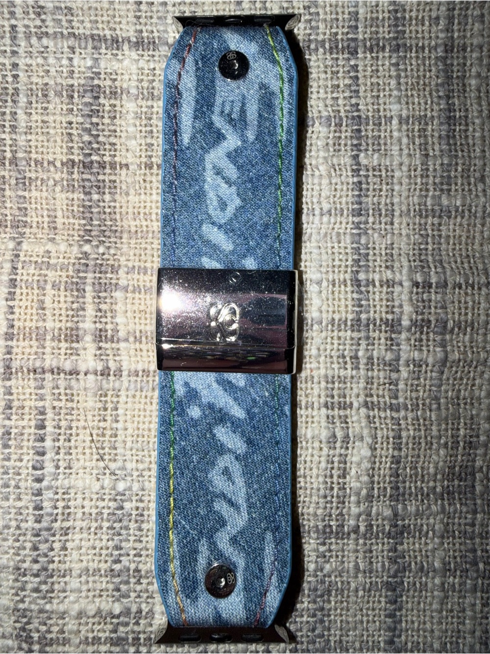 Authentic Upcycled Retro Fendi Denim Watchlet Apple Watchband- 6.5”